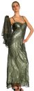 Artistic Sequined Pattern Formal Dress with Jacket in Olive